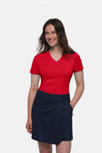 HAKRO Cotton Tec® Damen V-Shirt rot
