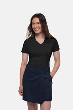 HAKRO Cotton Tec® Damen V-Shirt schwarz