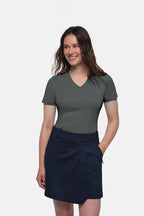 HAKRO Cotton Tec® Damen V-Shirt anthrazit