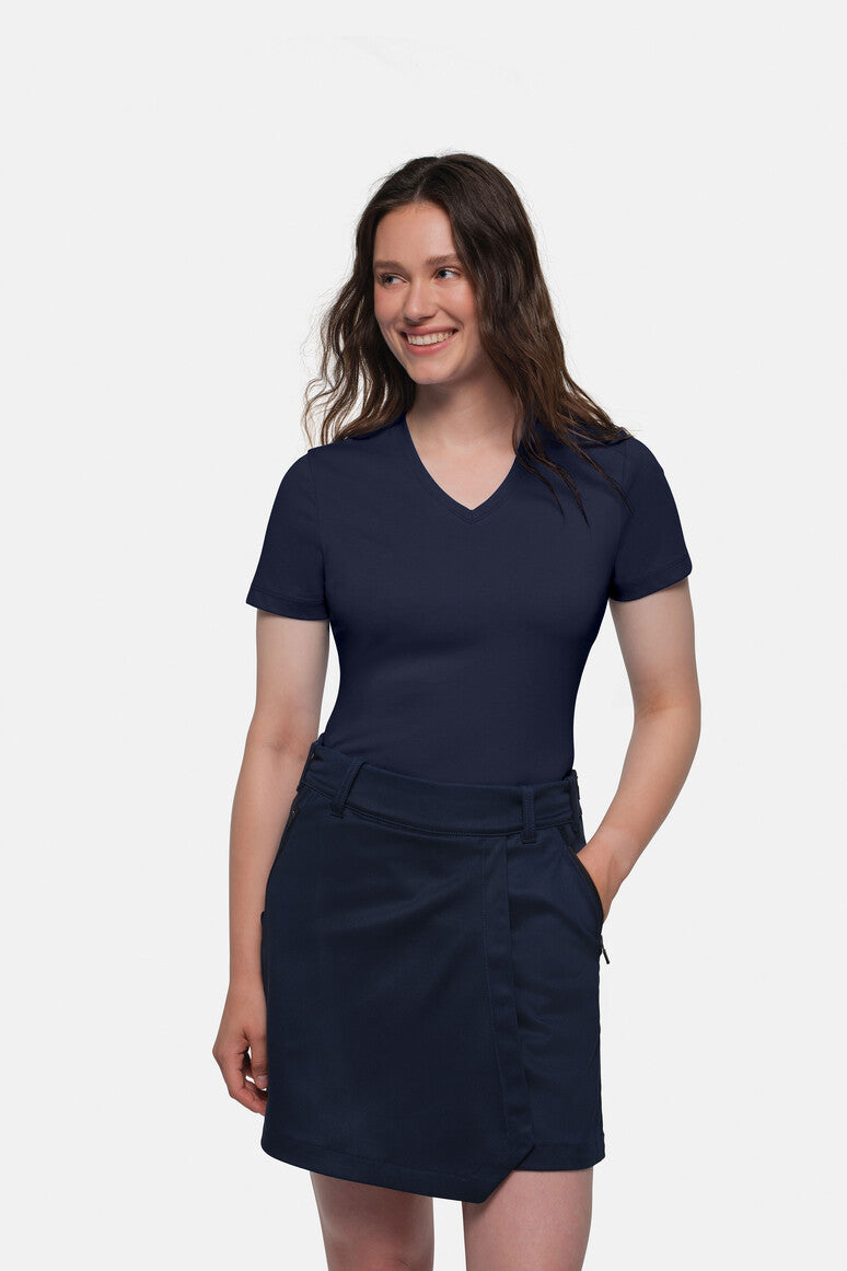 HAKRO Cotton Tec® Damen V-Shirt tinte