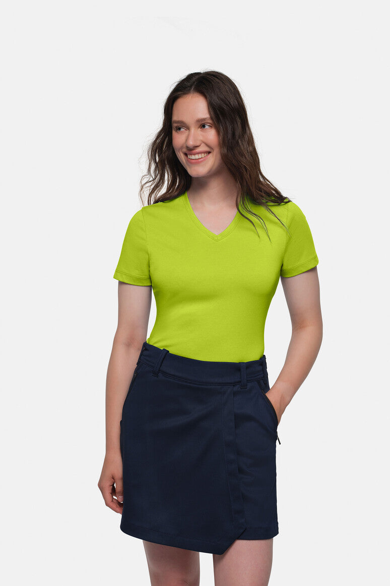 HAKRO Cotton Tec® Damen V-Shirt kiwi