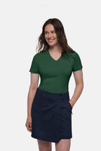 HAKRO Cotton Tec® Damen V-Shirt tanne