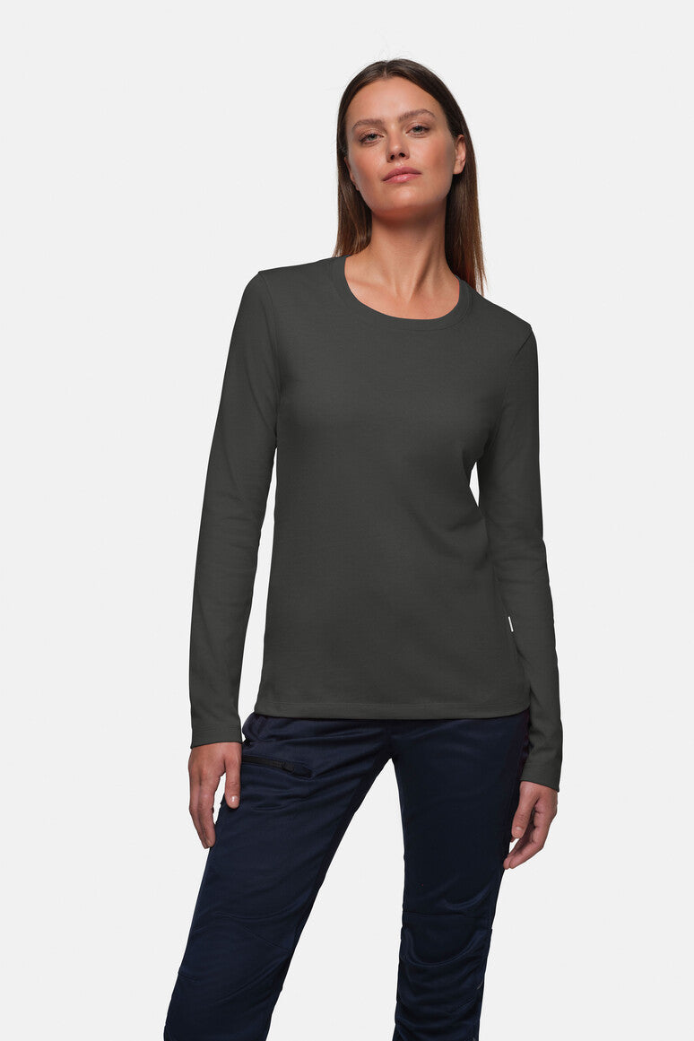 HAKRO Damen Longsleeve Mikralinar® karbongrau