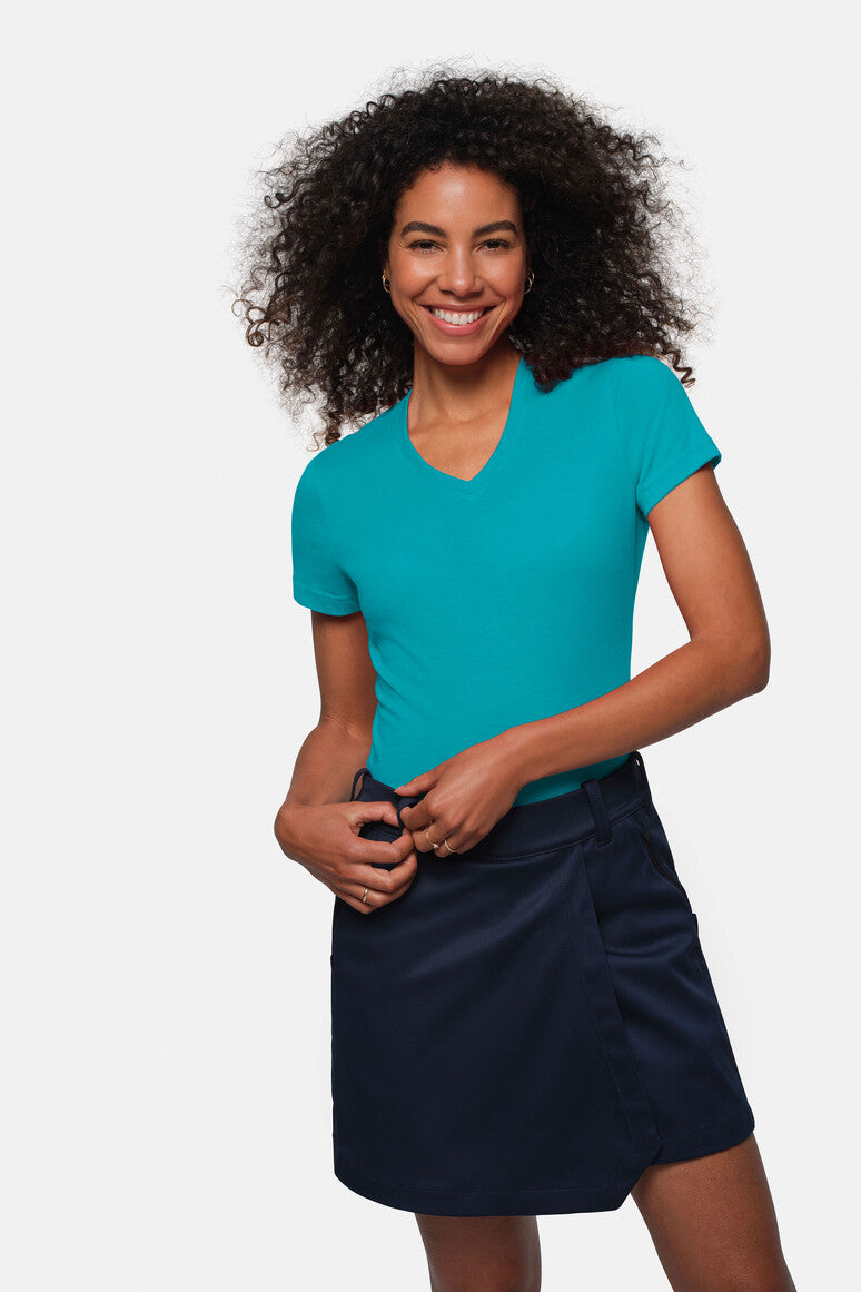 HAKRO Damen V-Shirt Mikralinar® smaragd