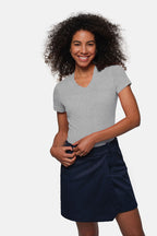 HAKRO Damen V-Shirt Mikralinar® grau meliert