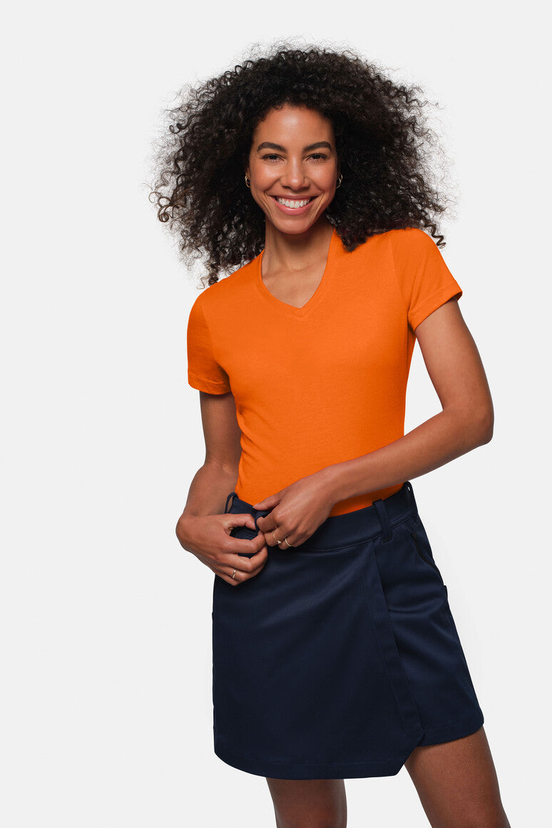 HAKRO Damen V-Shirt Mikralinar® orange