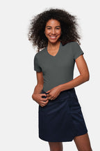 HAKRO Damen V-Shirt Mikralinar® anthrazit
