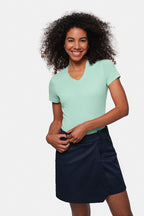 HAKRO Damen V-Shirt Mikralinar® eisgrün