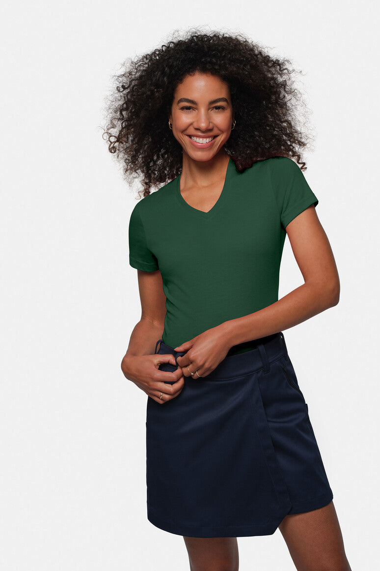 HAKRO Damen V-Shirt Mikralinar® tanne