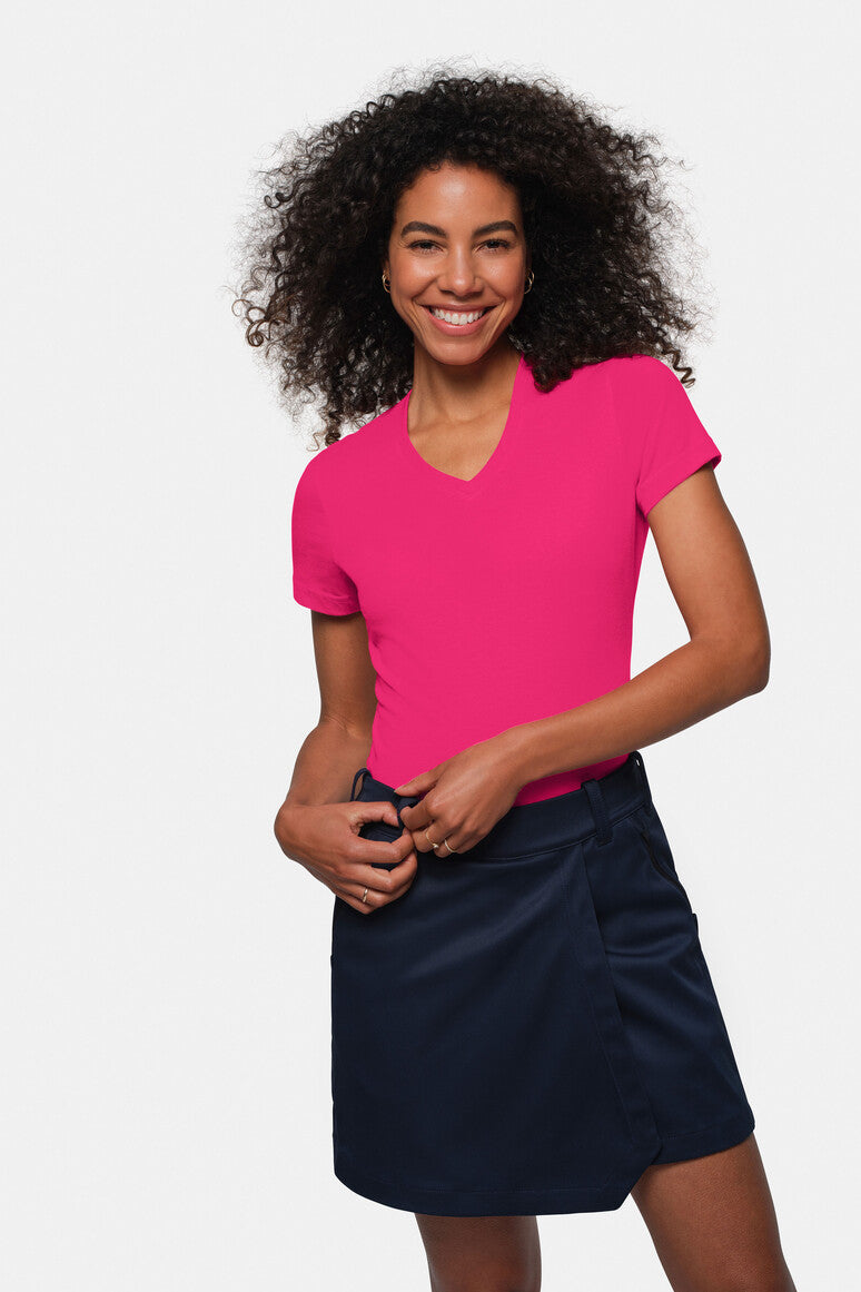 HAKRO Damen V-Shirt Mikralinar® magenta