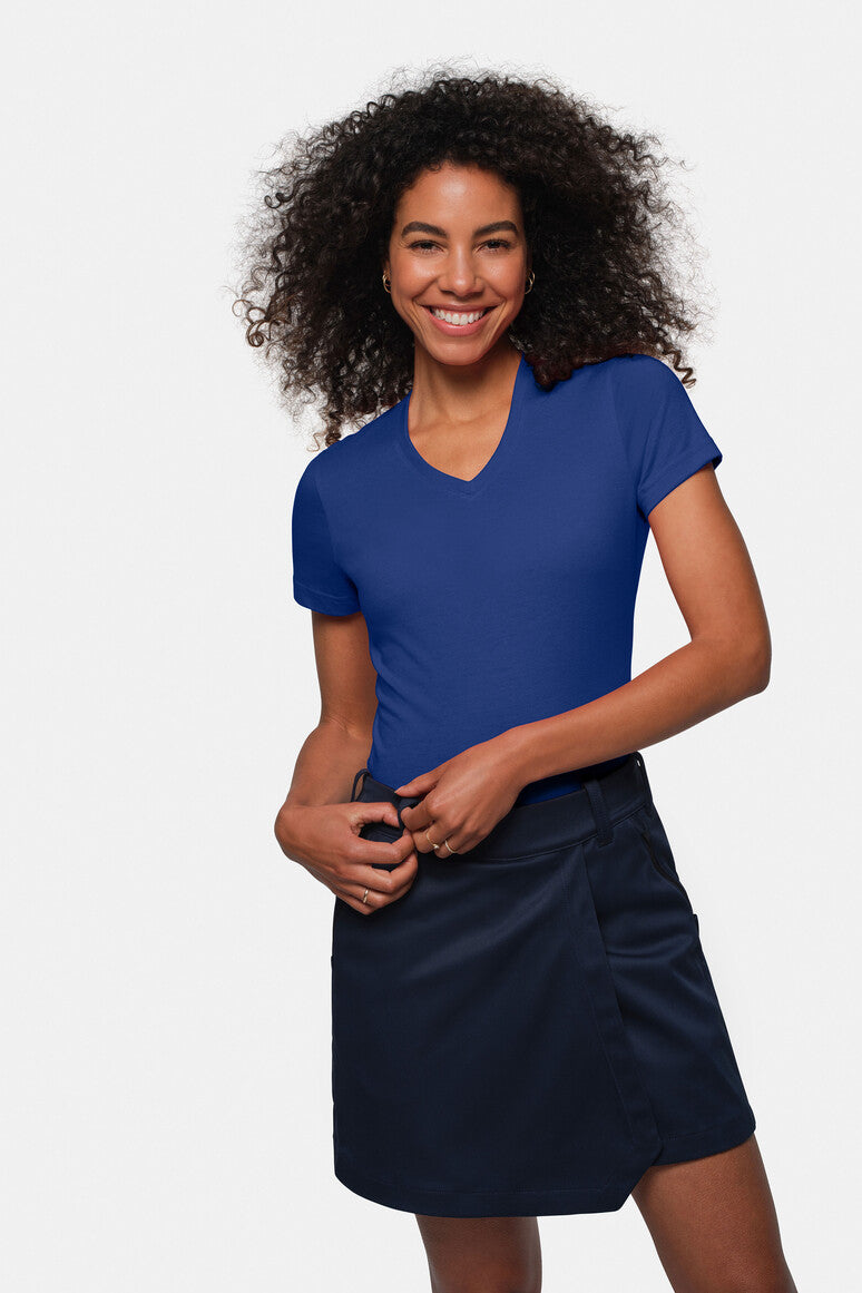 HAKRO Damen V-Shirt Mikralinar® ultramarinblau