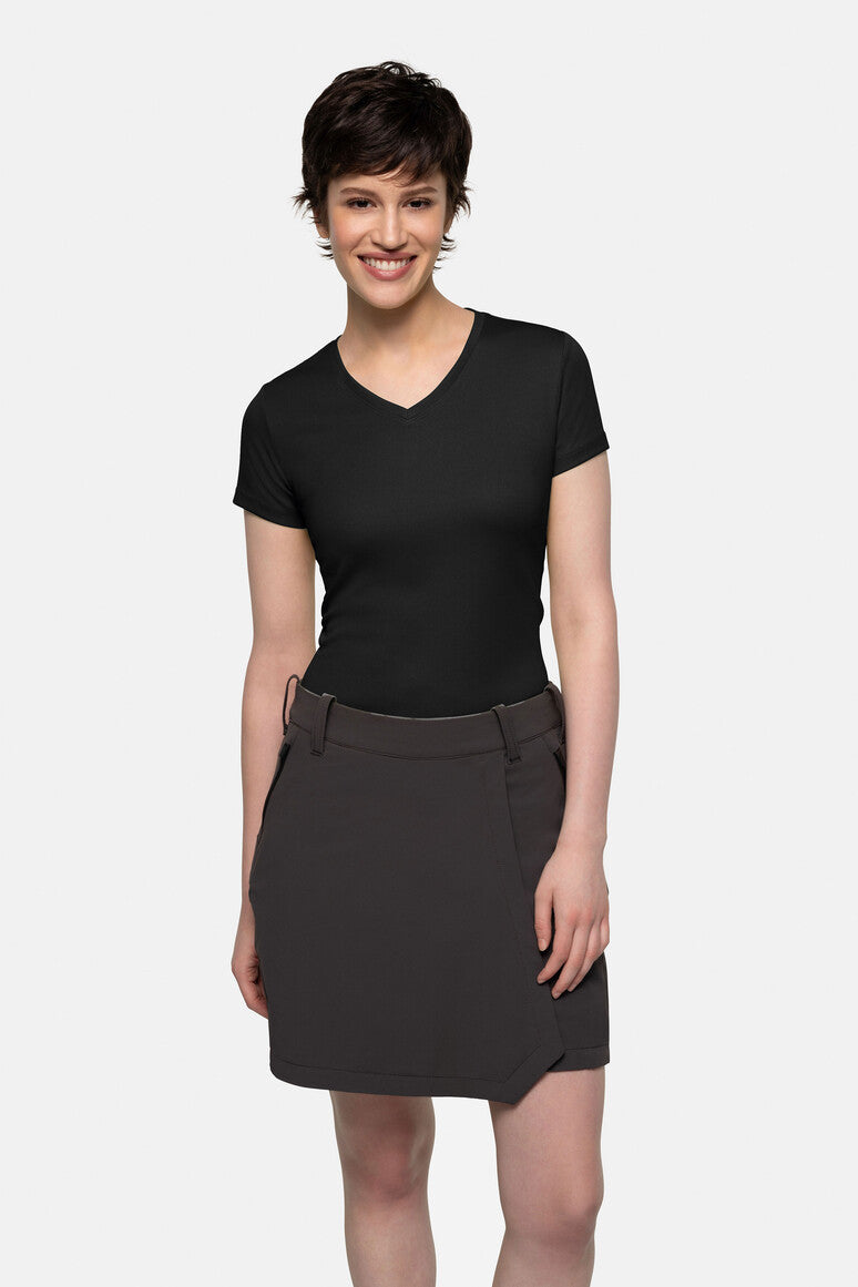 HAKRO Damen V-Shirt COOLMAX® schwarz