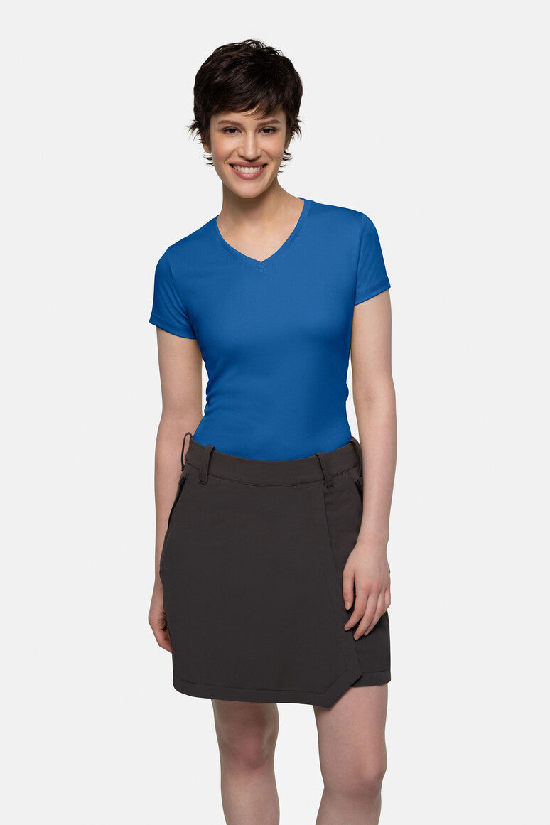 HAKRO Damen V-Shirt COOLMAX® royalblau