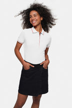 HAKRO Damen Poloshirt Casual weiß/rot