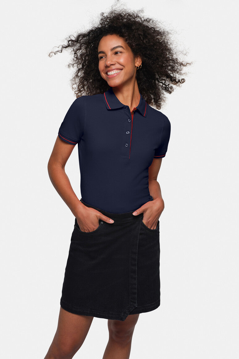 HAKRO Damen Poloshirt Casual tinte/rot