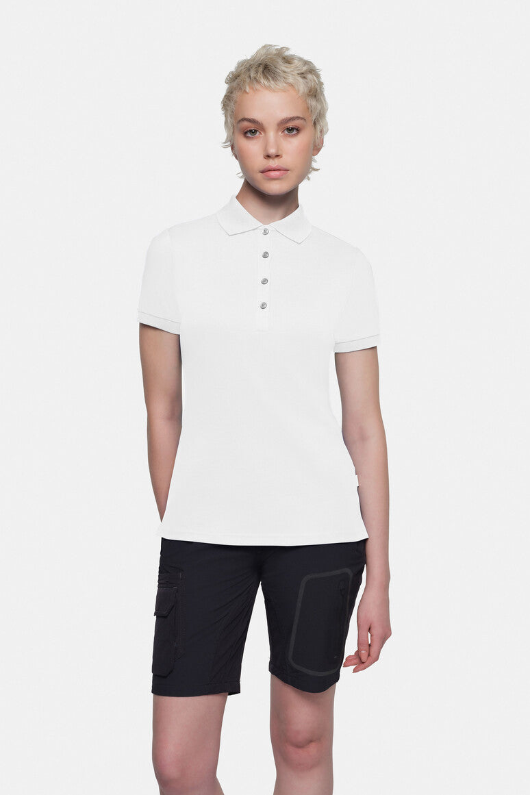 HAKRO Cotton Tec® Damen Poloshirt weiß