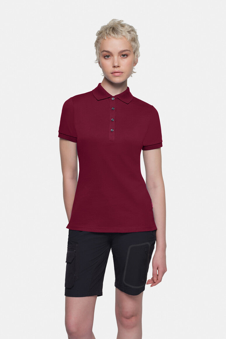 HAKRO Cotton Tec® Damen Poloshirt weinrot