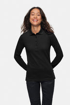 HAKRO Damen Longsleeve-Poloshirt Mikralinar® schwarz