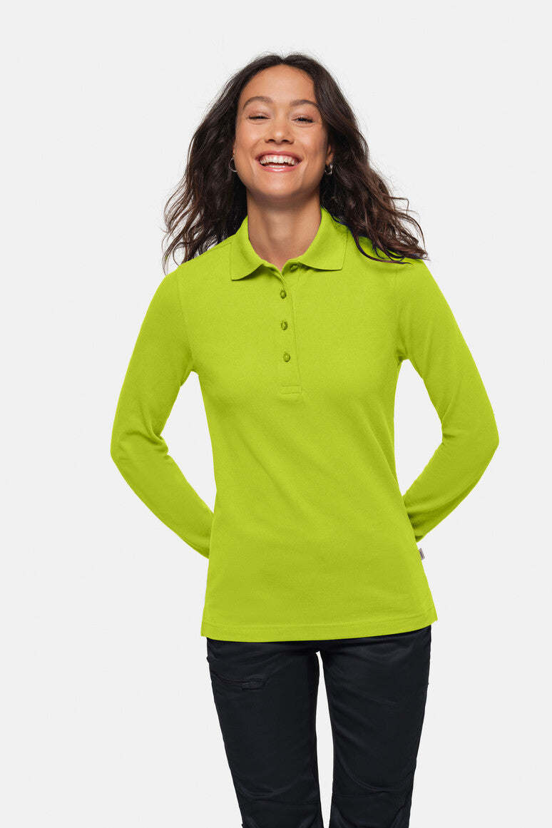 HAKRO Damen Longsleeve-Poloshirt Mikralinar® kiwi