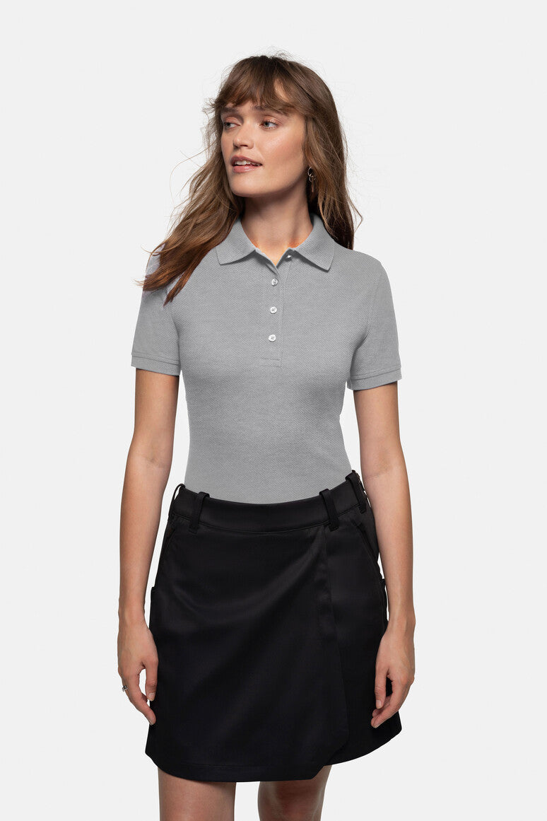 HAKRO Damen Poloshirt Mikralinar® grau meliert