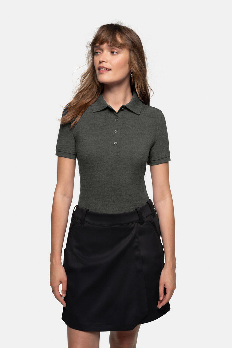 HAKRO Damen Poloshirt Mikralinar® anthrazit meliert