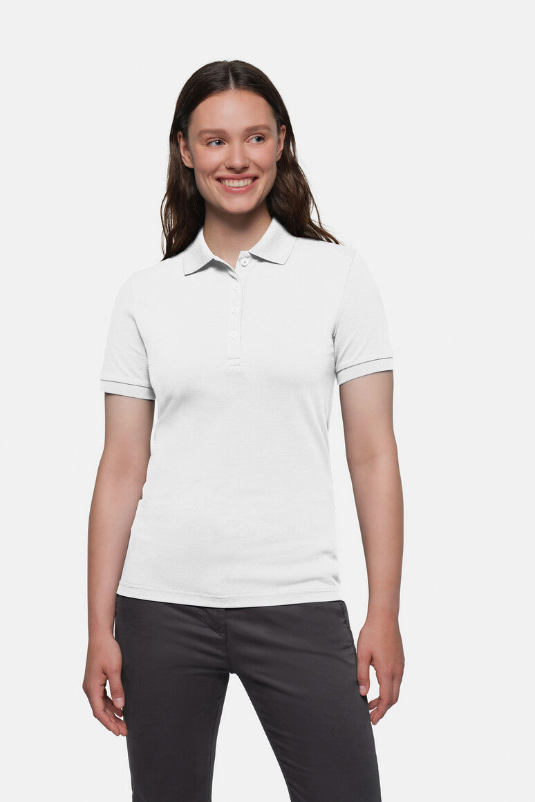 HAKRO Damen Poloshirt Stretch weiß