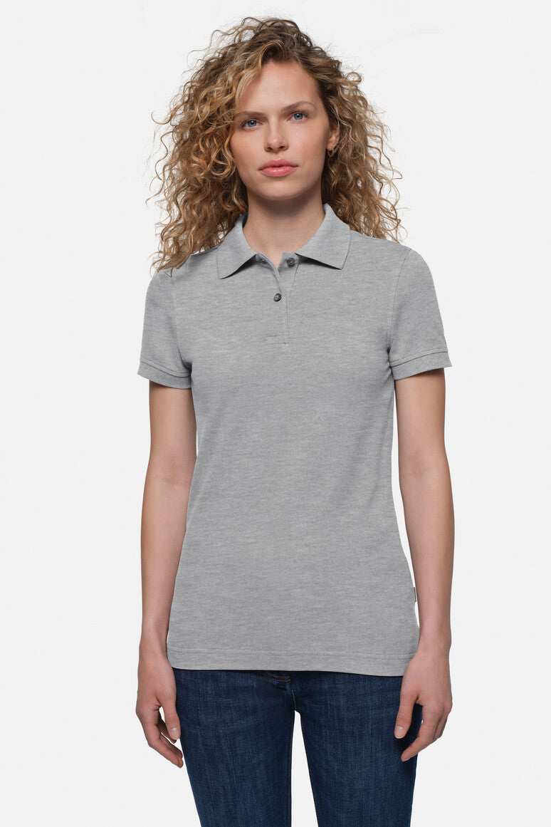 HAKRO Damen Poloshirt Top grau meliert