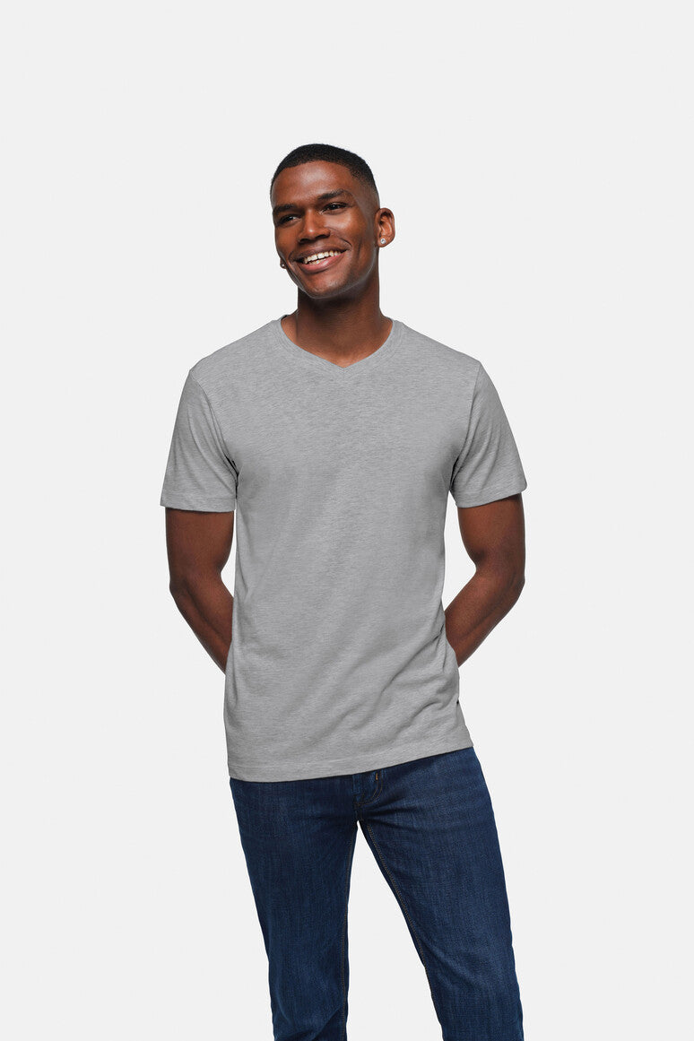 HAKRO V-Shirt Classic grau meliert