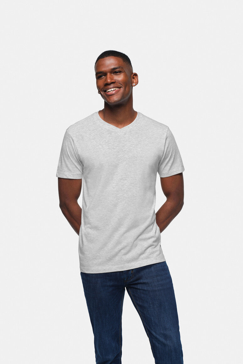 HAKRO V-Shirt Classic ash meliert