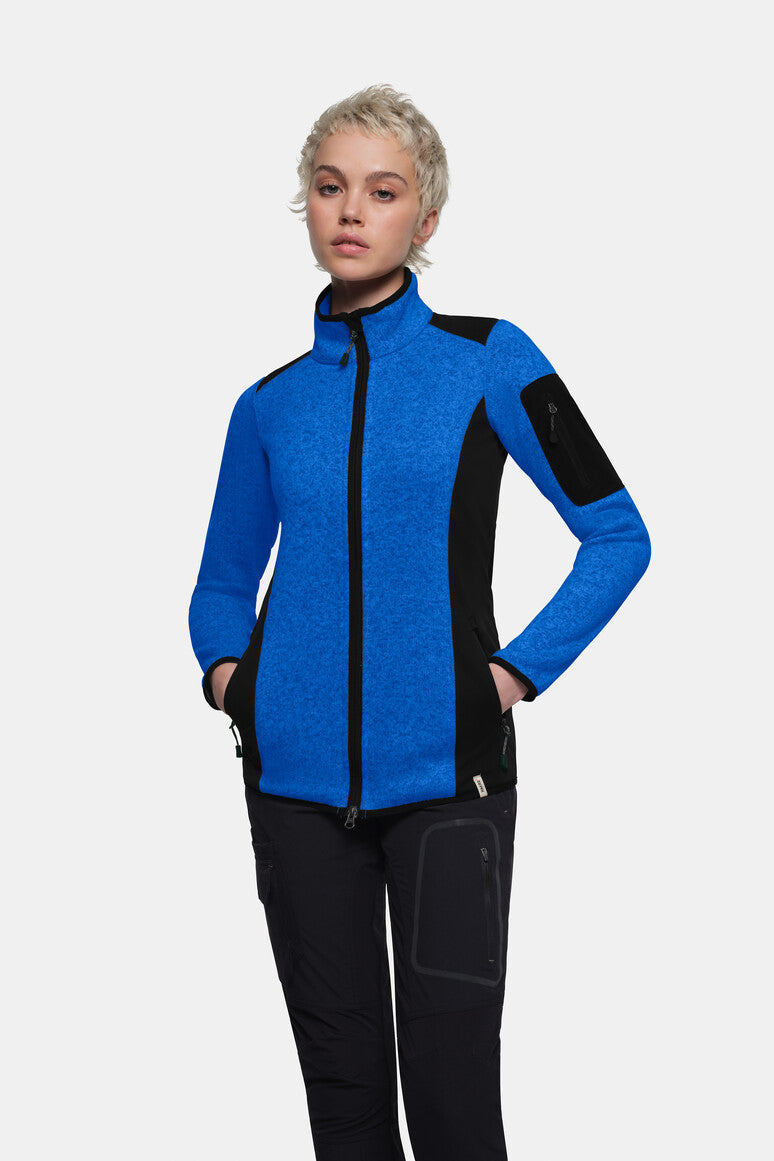 HAKRO Damen Strickfleecejacke Churchill royalblau meliert
