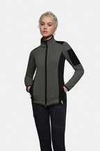 HAKRO Damen Strickfleecejacke Churchill anthrazit meliert