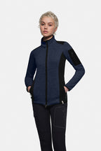 HAKRO Damen Strickfleecejacke Churchill marine meliert