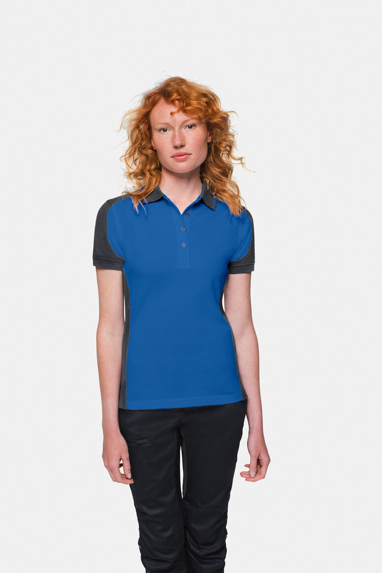 HAKRO Damen Poloshirt Contrast Mikralinar® royalblau/anthrazit