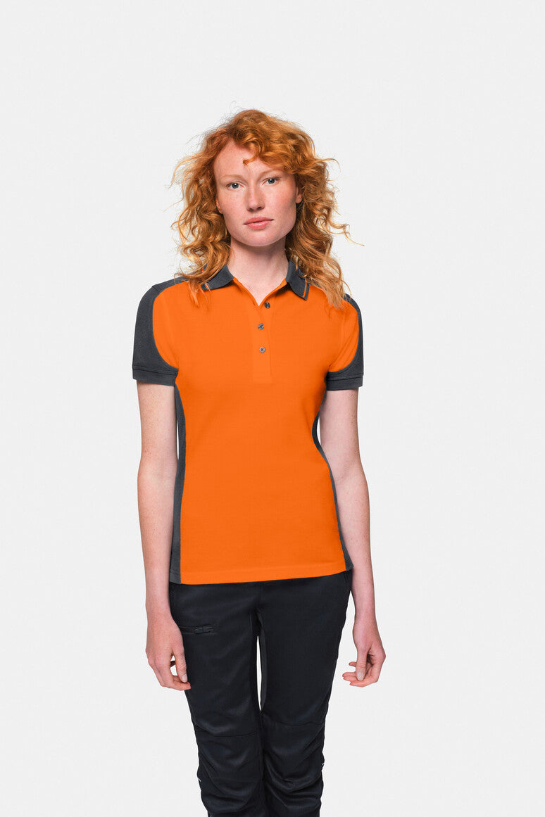 HAKRO Damen Poloshirt Contrast Mikralinar® orange/anthrazit