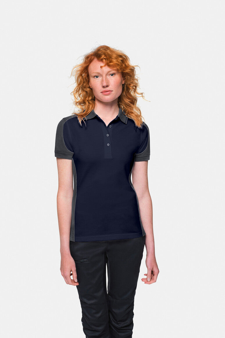 HAKRO Damen Poloshirt Contrast Mikralinar® tinte/anthrazit