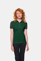 HAKRO Damen Poloshirt Contrast Mikralinar® tanne/anthrazit
