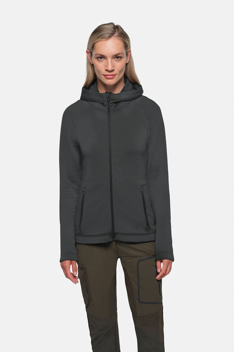 HAKRO Damen Kapuzen-Tecjacke ECO karbongrau