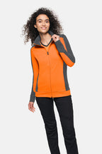 HAKRO Damen Sweatjacke Contrast Mikralinar® orange/anthrazit