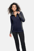 HAKRO Damen Sweatjacke Contrast Mikralinar® tinte/anthrazit