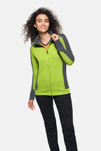 HAKRO Damen Sweatjacke Contrast Mikralinar® kiwi/anthrazit