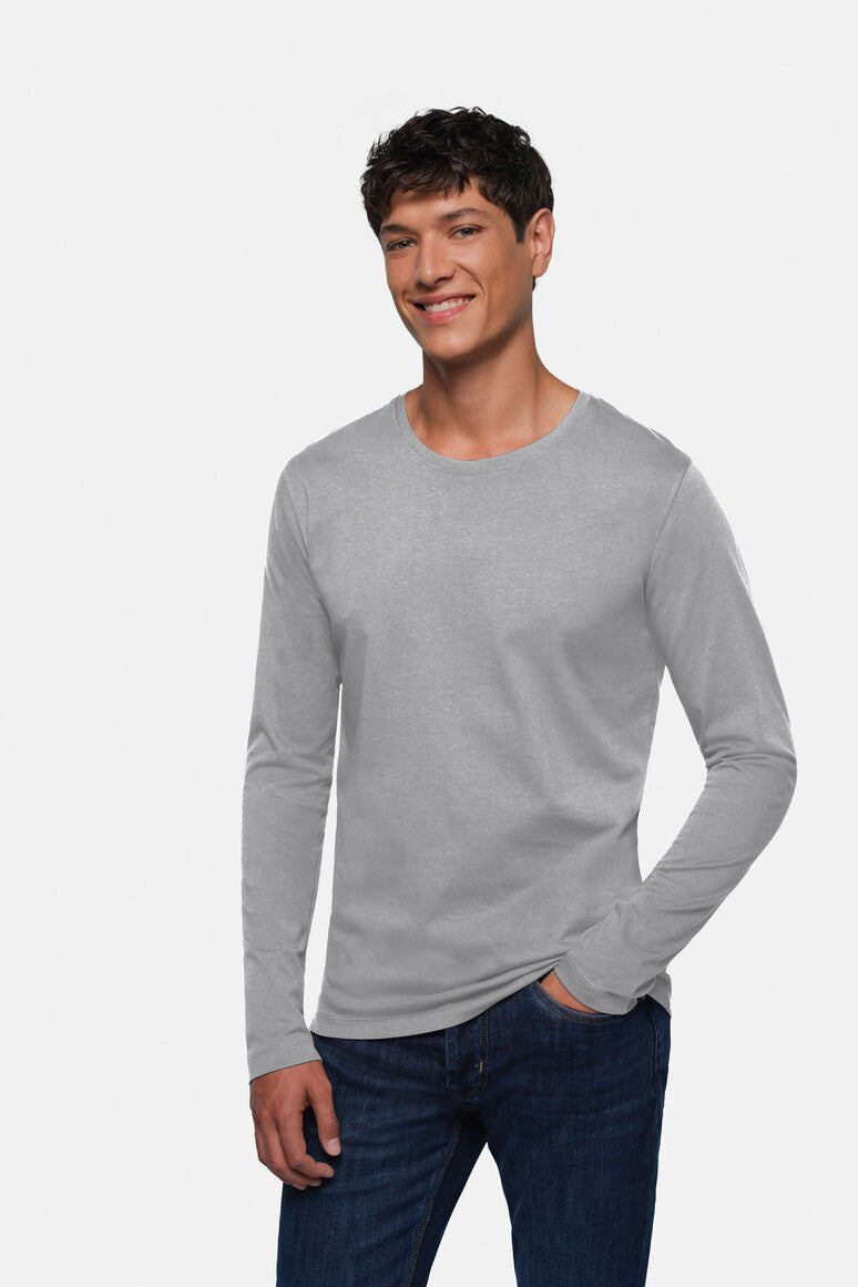 HAKRO Longsleeve Heavy grau meliert