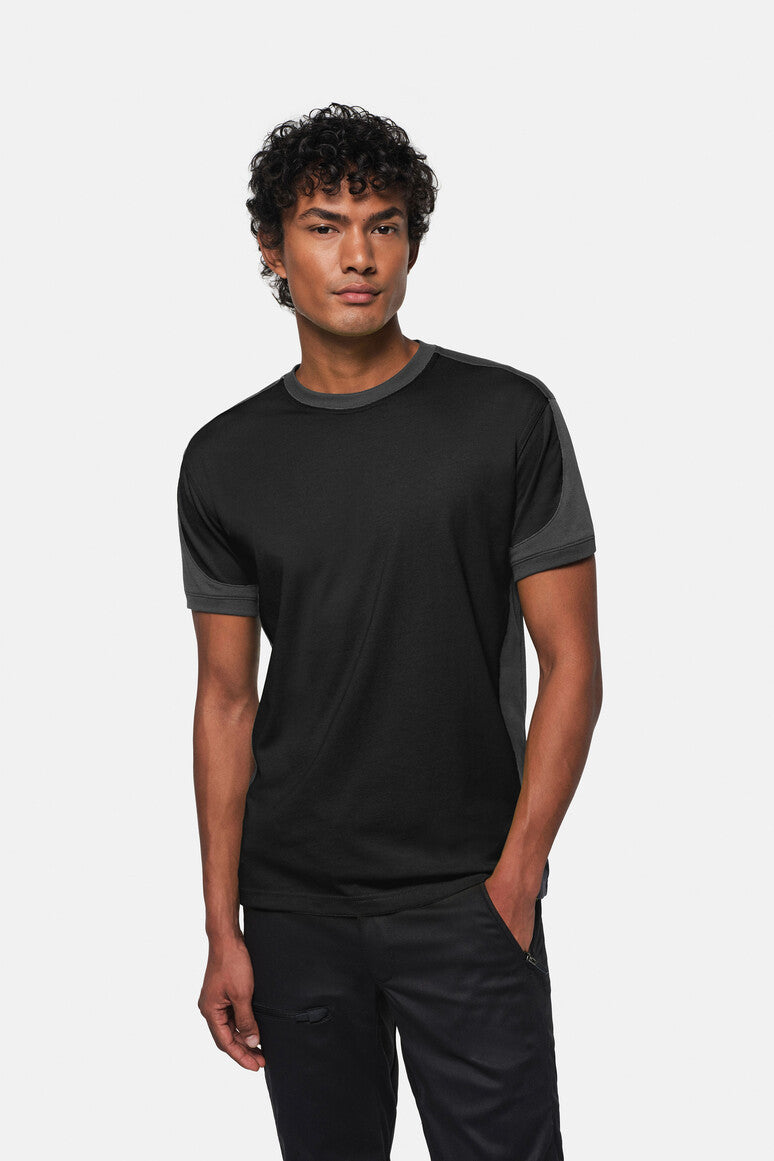 HAKRO T-Shirt Contrast Mikralinar® schwarz/anthrazit