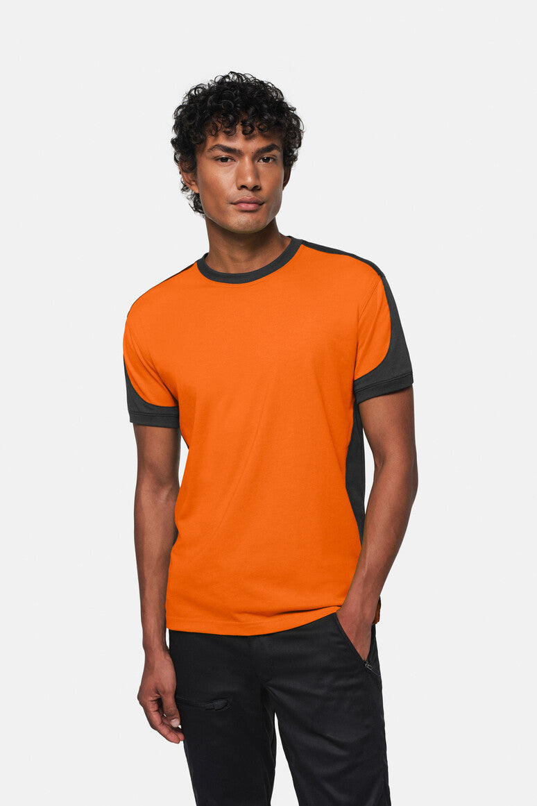 HAKRO T-Shirt Contrast Mikralinar® orange/anthrazit