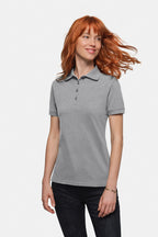 HAKRO Damen Poloshirt Bio-Baumwolle GOTS grau meliert