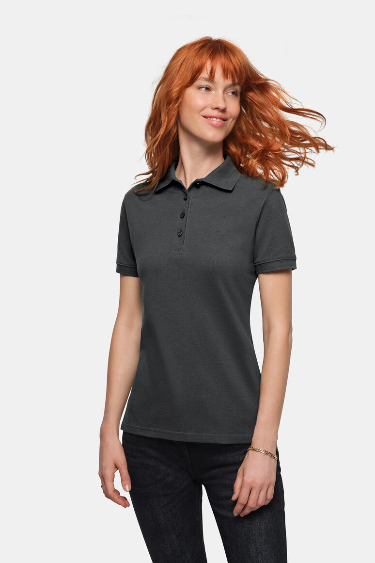 HAKRO Damen Poloshirt Bio-Baumwolle GOTS karbongrau