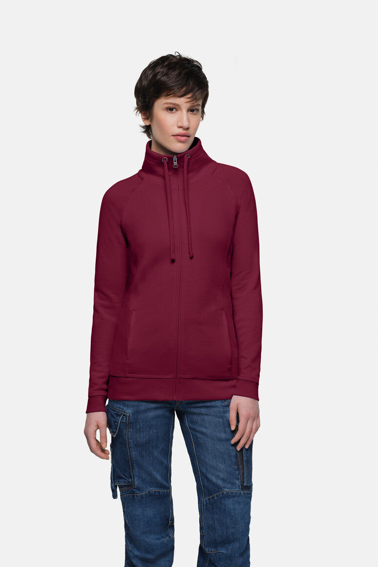 HAKRO Damen Sweatjacke College weinrot