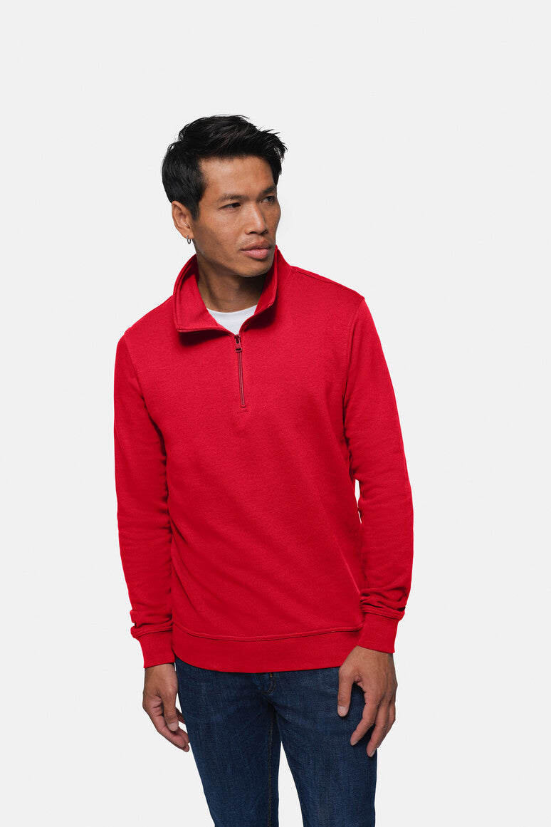 HAKRO Zip-Sweatshirt Premium rot