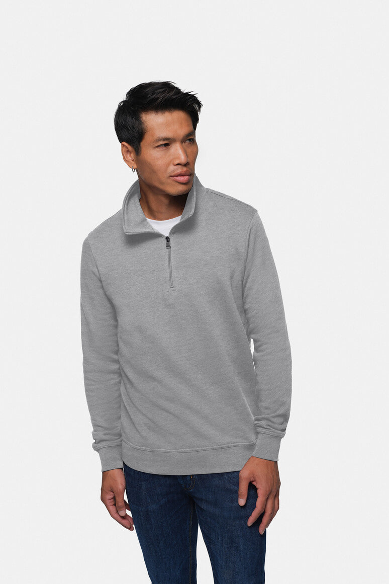 HAKRO Zip-Sweatshirt Premium grau meliert