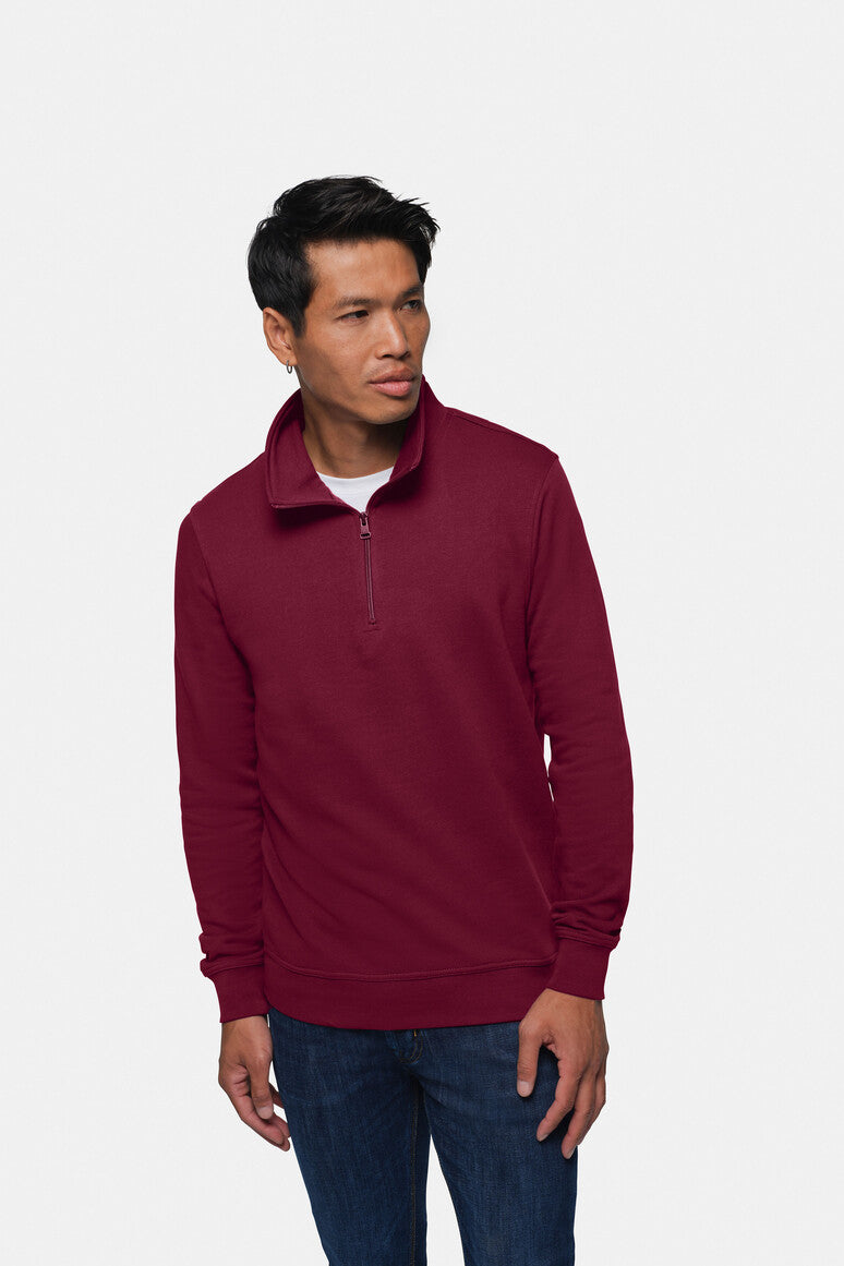 HAKRO Zip-Sweatshirt Premium weinrot