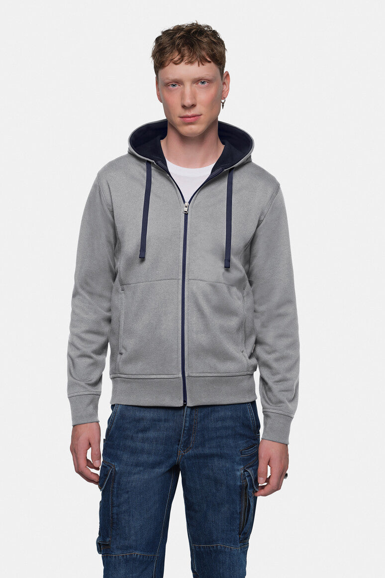 HAKRO Kapuzenjacke Bonded grau meliert/tinte